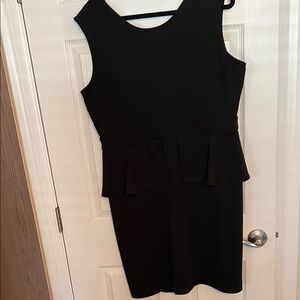 The Limited Black Sleeveless Peplum Midi Dress